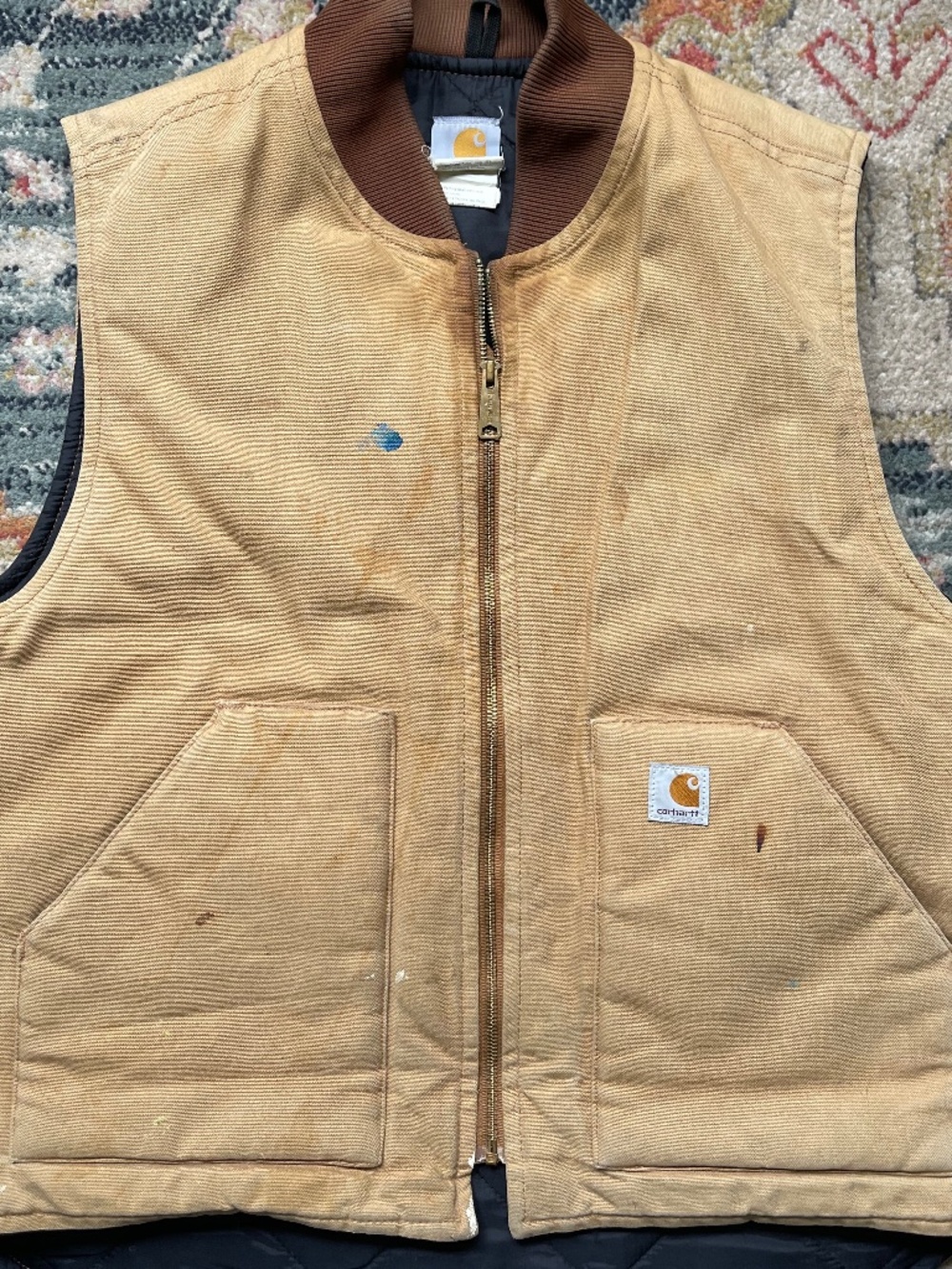 Vintage Carhartt Tan Work Vest V01BRN XL